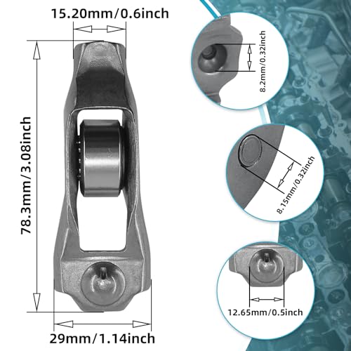 Image of 53020742AC 53021077 Rocker Arms Valve Lifter Kit Compatible Chrysler Aspen Dodge Nitro Durango Dakota Jeep Liberty Grand Cherokee Commander 3.7L 4.7L (16 Pcs)
