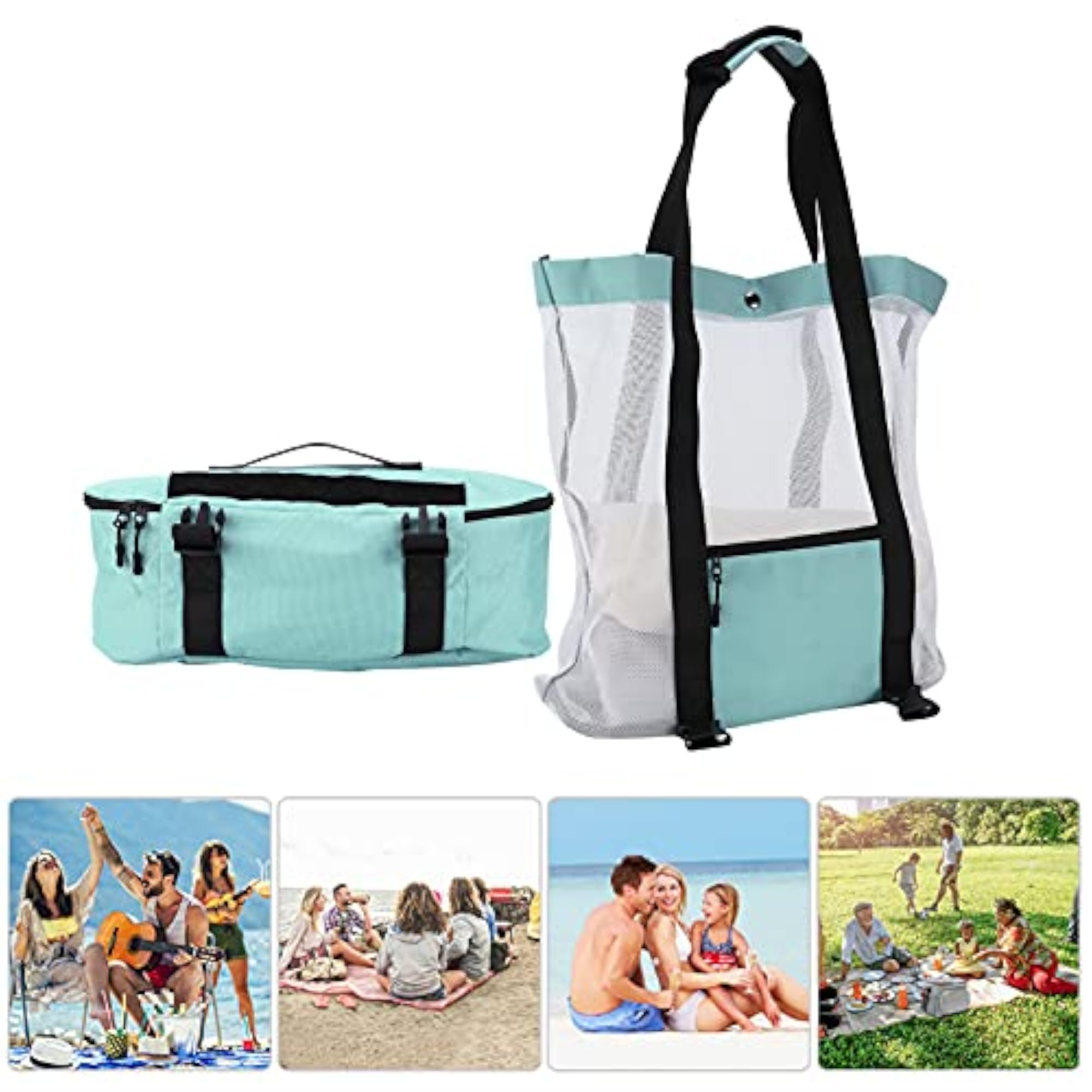 Large Outdoor Mesh Beach Handbag, Breathable Thermal Insulation