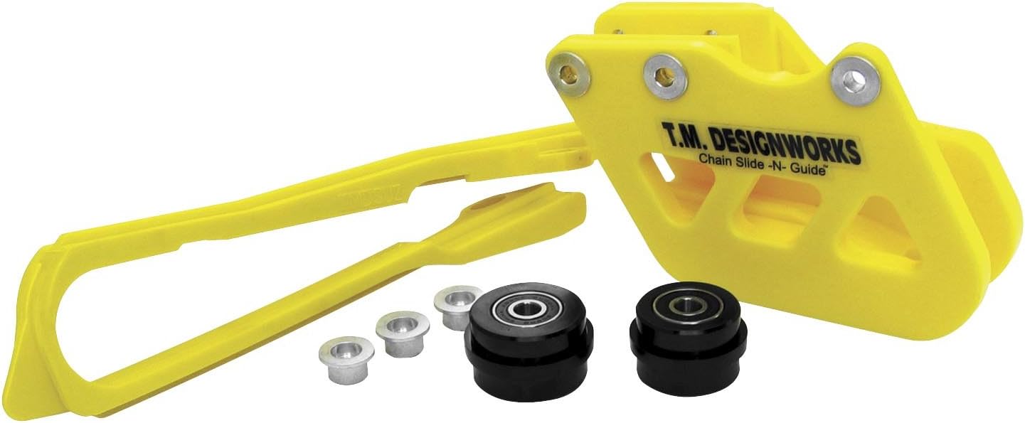 T.M. Designworks Dirt Cross Super Front Chain Slider - Yellow DCS-S25-YL