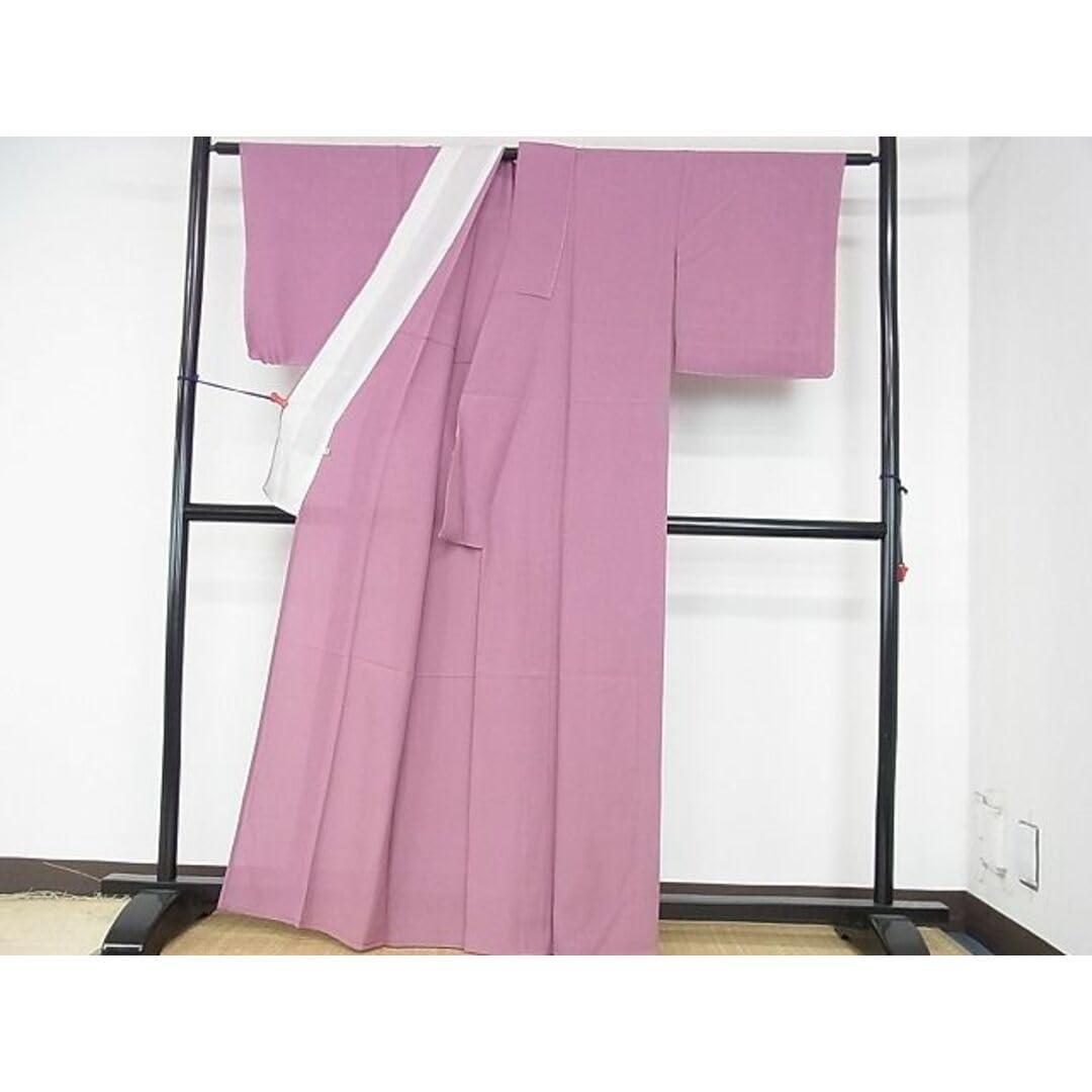 平和屋着物＊夏物 色無地 吉祥文紗 滅紫色 正絹 逸品 未使用