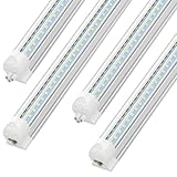 SHOPLED 4FT LED Shop Light, 40W 5500LM 6000K Cool White, V Shape, Linkable T8 LED Tube Lights 4FT, 4 Foot Shop Lights for Workshop, Plug and Play, 4 Pack