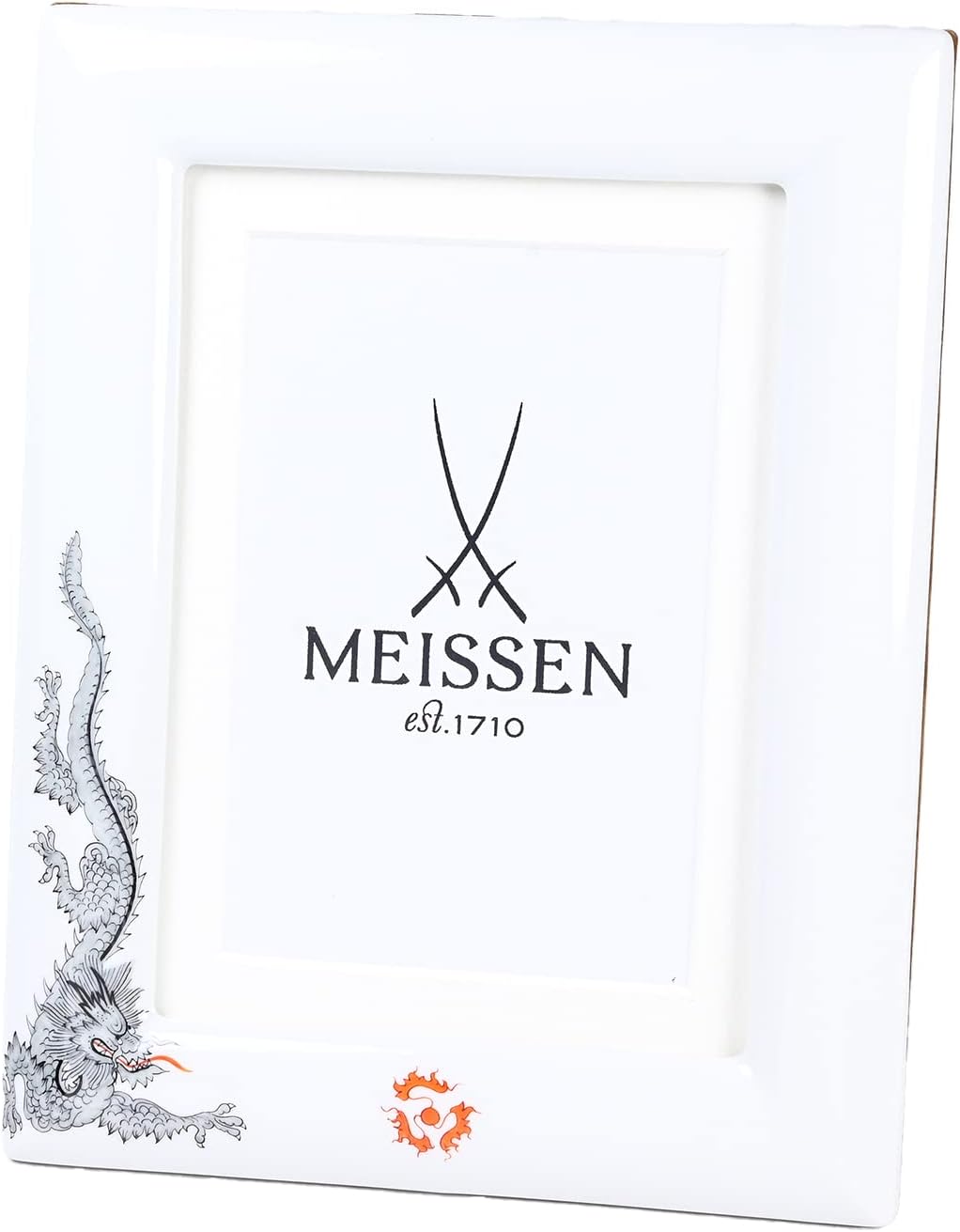 MEISSEN Photo Frame, 幅23.5cm 高さ18cm 厚2.5cm, White/Black