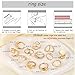 FAXHION 12PCS Gold Stackable Rings Set for Women, 18K Gold Plated Open Stacking Knuckle Ring, Adjustable Chunky Signet Band Statement Ring for Gift