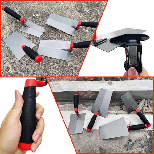 WYPROCEED Bucket Margin Trowel Set, 4 Pcs Masonry Trowel Hand Tool Kit, Carbon Steel Bucket Brick Trowel for for Concrete, Cement, Plaster, Tile Construction Projects