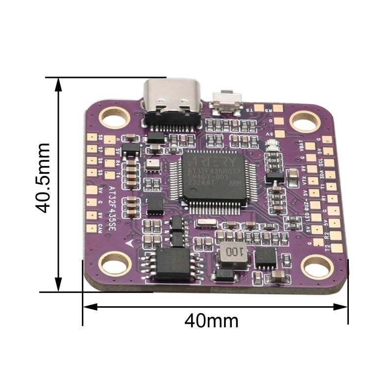 Controlador Vuelo AT32 5 UART 5V 9V BEC GPS OSD 16MB for Drone FPV RC | Soporta función GPS OSD, salida estable vuelo avión modelo