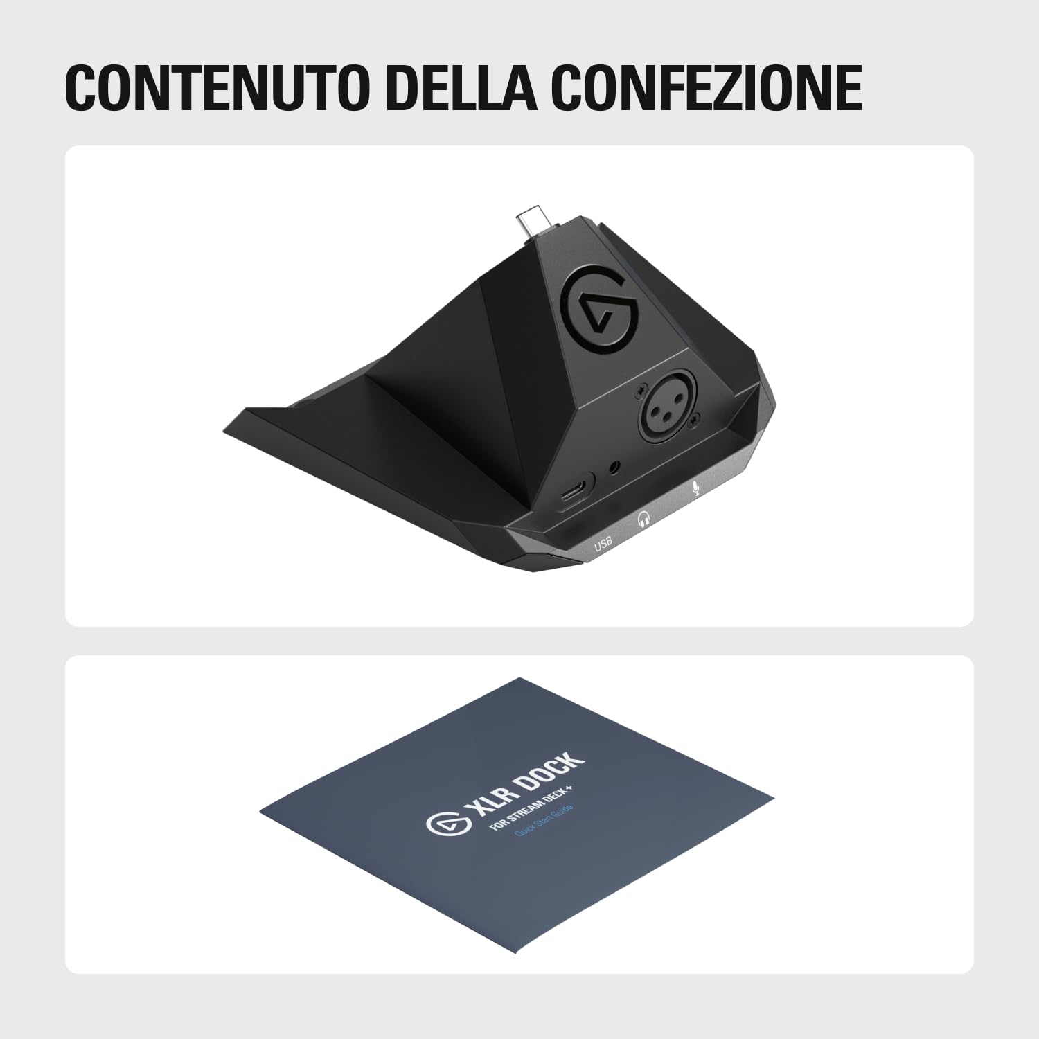 Elgato XLR Dock – Per Stream Deck +, interfaccia microfono da XLR a USB, mixer audio personalizzabile, guadagno di 75 dB/alimentazione phantom/Clipguard – Mac/PC, Stream Deck non incluso