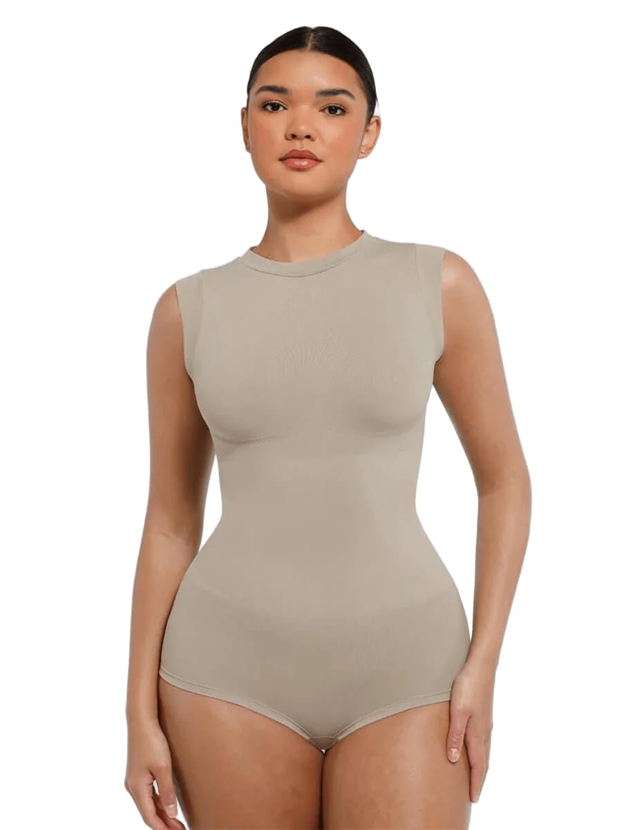 shop the edit SHOP Women's Seamless Shapewear Bodysuit with Cap Sleeves – Tummy Control Bodysuit with Waist & Abdomen Shaping, Invisible,Under Dresses & Sarees-picture-40