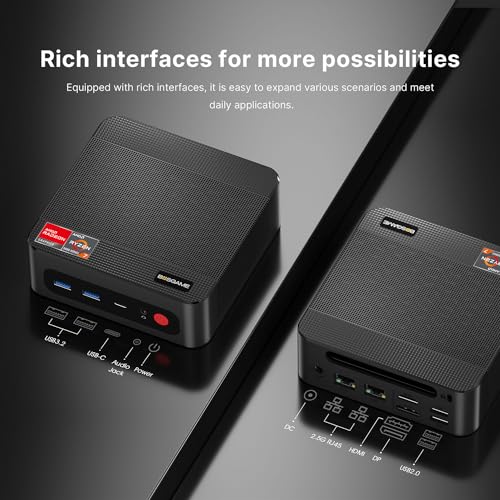 undefined BOSGAME P4 Mini PC, AMD Ryzen 7 5825U Light Gaming Computer, 32GB DDR4 RAM, 1TB M.2 NVMe SSD, Triple Display Desktop PC, Dual 2.5G LAN Ports, WiFi 6E, BT 5.2 の商品画像 5