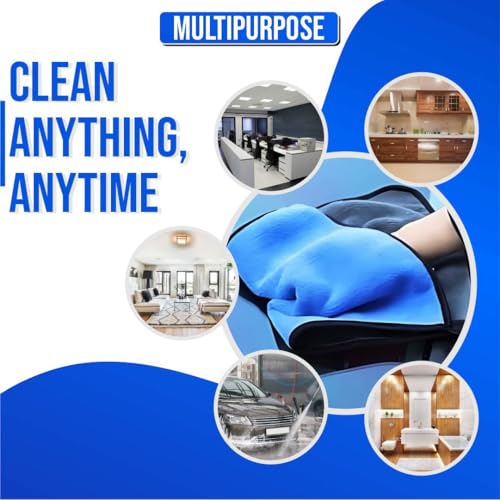 Image of Btag Microfiber Cleaning Cloth, 30x40 cms 600 GSM | Highly Absorbent,Lint and Streak Free, Multi-Purpose Wash Cloth for Kitchen,Car,Window,Stainless Steel,Silverwear(Dark Blue 30x40cms) Pack of 1