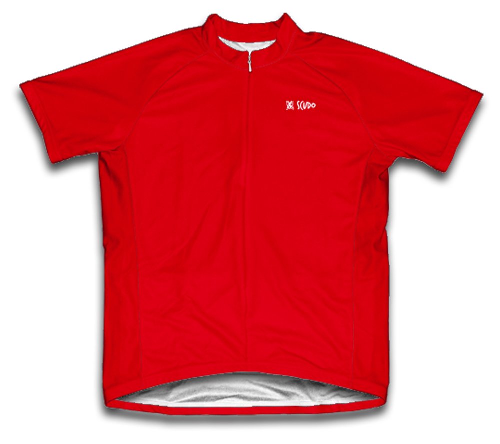 ScudoPro Red Short Sleeve Cycling Jersey for Men - Size L