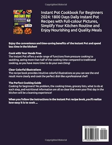 Independently Published J. Hill, Helen Instant Pot Cookbook For Beginners 2024: 1800 Days Daily Instant Pot Recipes With Full-Colour Pictures thumb #1