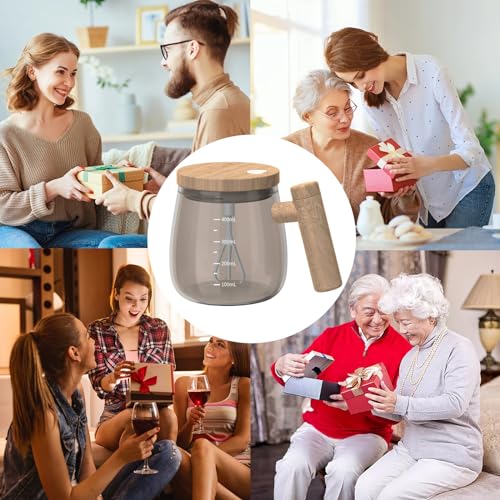 Image of Self Stirring Coffee Mug, 400ML Self Stirring Mug Electric Mixing Mug High Borosilicate Glass Mixing Coffee Mug With 55 Constant Temperature Coaster Suitable for Coffee /Milk /Egg