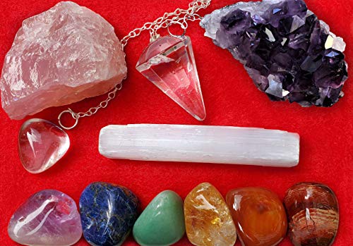 Healing Energy Set - Chakra Crystals and Healing Stones Gift Set - Includes