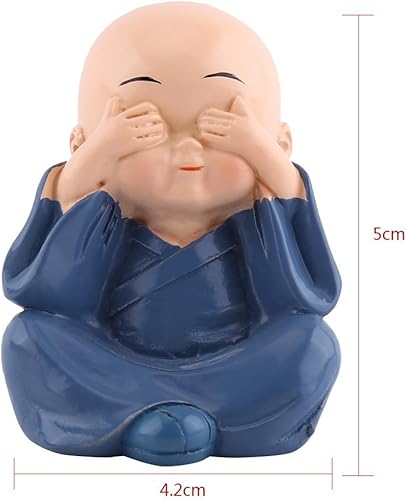 Miniatura 3 de 4 figuras de monjes, lindos monjes sabios de Kongfu para decoración interior de automóvil, decoración de resina, adorno de resina, no escucha el