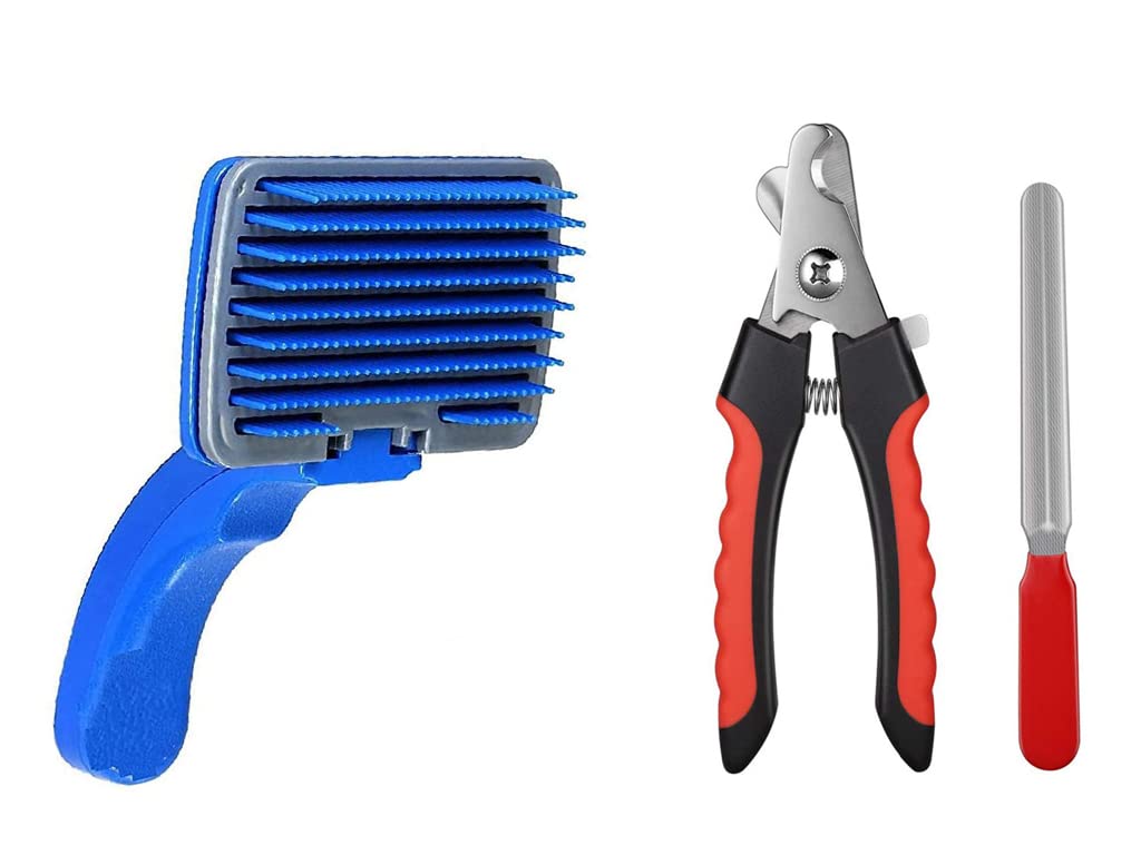 Fondle Slicker Grooming Brush and Nail Cutter for Dogs and Cats, Spring-Loaded Self-Cleaning Feature, Remove Shedding Hair, Tangles and Matting, Flexible Coated Bristle Tips Small to Large Breeds Dog (B0BQCKHY5Z) Amazon Price History, Amazon Price Tracker