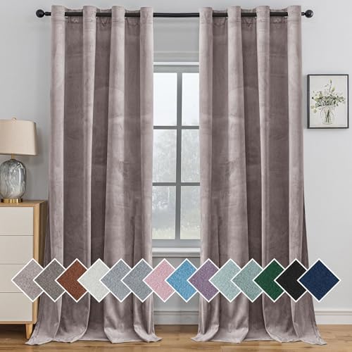 Ystyle Rideau Occultant Velours Lot De 2, 140x145cm, Rideaux Salon Rideau Thermique Isolant Anti Chaud Intérieurs, Rideau Phonique Anti Bruit, Moderne Chambre Maison...