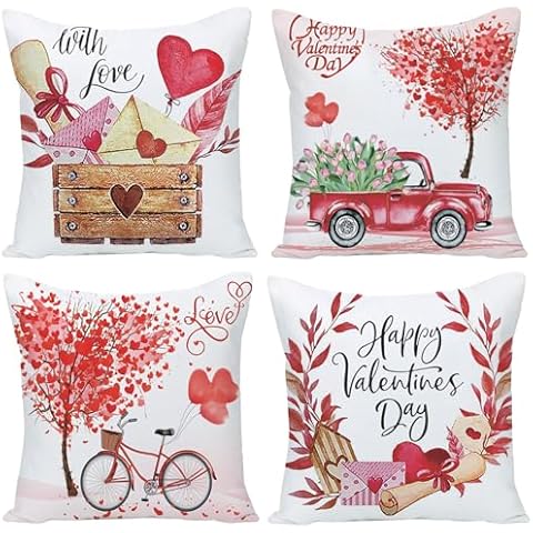 EZVING Valentines Day Red Pillow Covers Set Cover