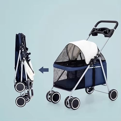 Carrinho de passeio para Pet, Dobravél animal de estimação, cachorro, cão, gato de pequeno porte até