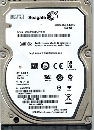 Preisvergleich Produktbild Seagate St9500325Asg P / N: 9Kag34-566 F / W: 0009Apm1 500Gb Su