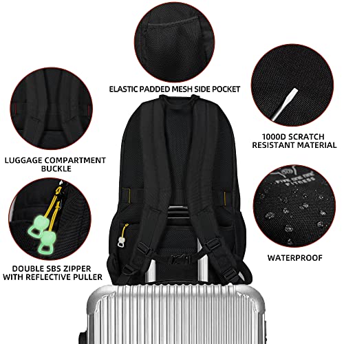 50 Five One Nine Tennis Backpack Tennis Bag For Women And Men, Extra Large Tennis Bag With Shoe Compartment For Tennis,Pickleball,Badminton,Squash Racquet And Accessories,Black&Yellow #TOP4