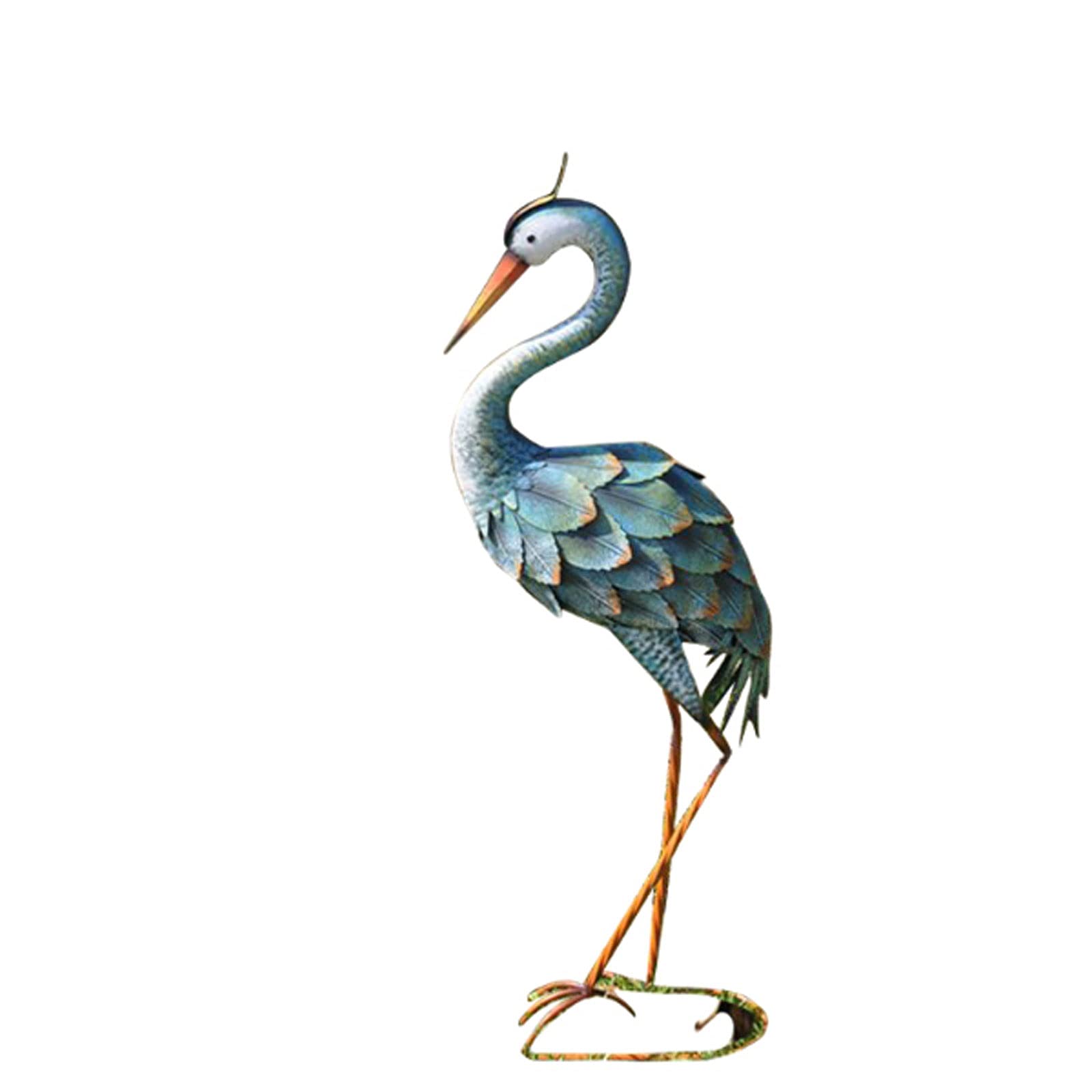 Statue da Giardino Esterno Grandi Statua da Giardino all'aperto American Retro Blue Crane Ornamenti da Giardino in Metallo Statue Decorazioni da Esterno for Patio, Prato, Cortile, Stagno (Color : B)