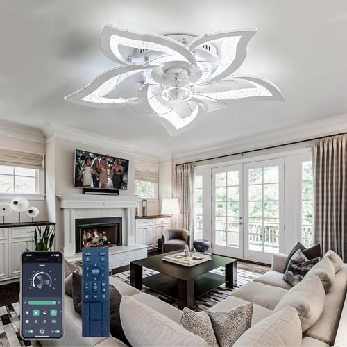 Cozlly Ventilatore a Soffitto con Lampada Dimmable 30W, 3 Velocità