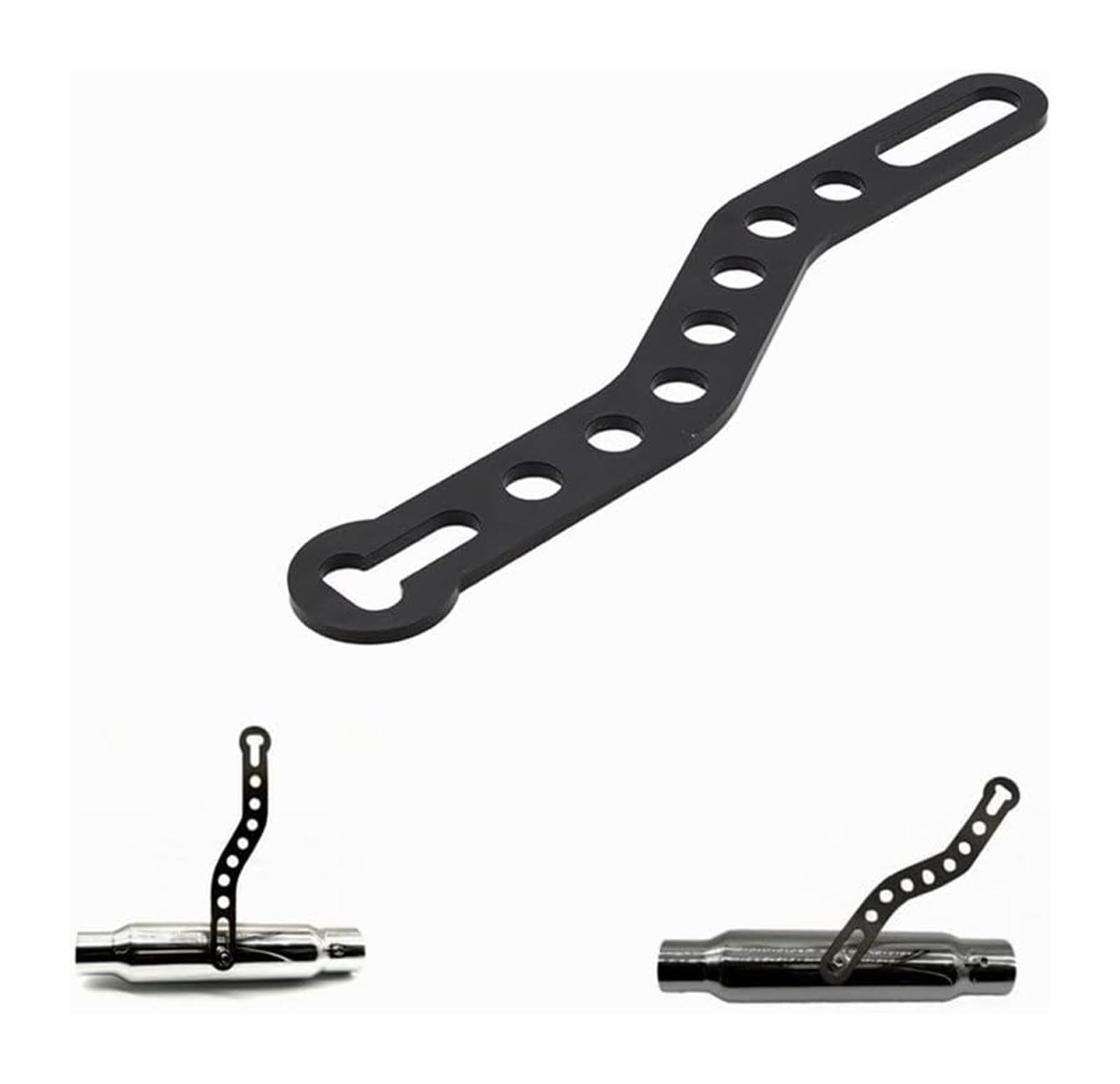 Tubo Intermedio Enlace Medio Escape Motocicleta para Y&amaha Soporte De Suspensión De Escape Retro Negro para Motocicleta Herramienta De Fijación De Tubo De Silenciador De Escape Universal