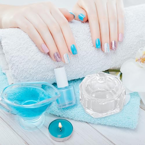 Nail Art Glass Crystal Dappen Dish con Tapa 60ml miniatura 4