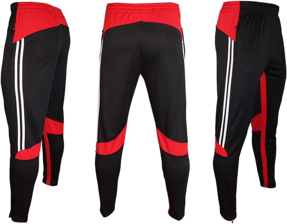 Shinestone Sport Pants, Men Athlete Sports Jogger Training Track Fitness Casual Pants Trousers with Zippered Pockets - Image 2