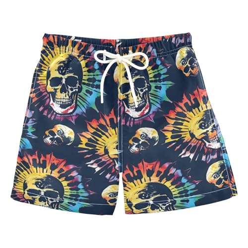 senya Skull Colorful Boys Swim Trunks Toddler Shorts Swimwear Boardshorts