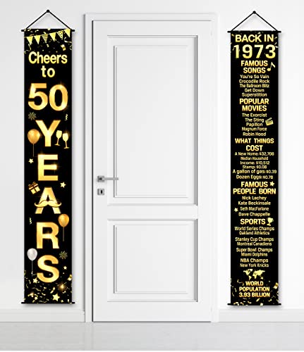 50Th Birthday Anniversary Party Decorations Cheers To 50 Years Banner Party Decorations Welcome Porch Sign For Years Birthday Supplies (50Th-1973) #TOP19