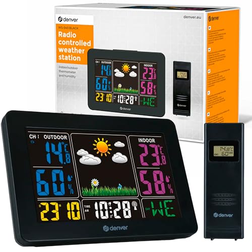 Denver Wetterstation \'WS-540\' mit Außensensor, Alarmfunktion und Farbdisplay, sowie Messung von Temperatur und Luftfeuchtigkeit, schwarz Denver Wetterstation \'WS-540\' mit Außensensor, Alarmfunktion und Farbdisplay, sowie Messung von Temperatur und Luftfeuchtigkeit, schwarz