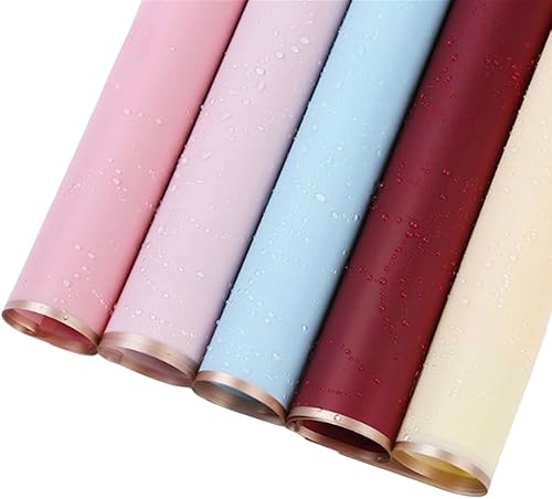 Miniatura 5 de 20 hojas de papel de regalo de flores de color puro, papel de regalo de ramo de San Valentín, impermeable, 23 x 23 pulgadas, utilizado para