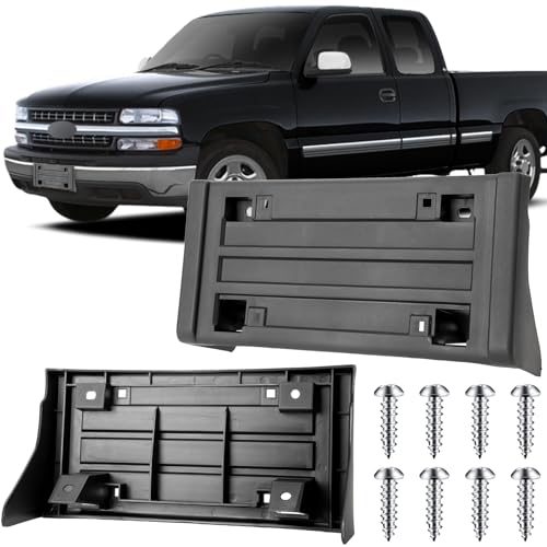 Image of License Plate Bracket for Chevy, for GMC C1500 K1500 C2500 K2500 K3500, Suburban, Blazer, Tahoe, Escalade, Yukon 1988-2000 Front Bumper License Plate Holder Replacement Frame Black Mount