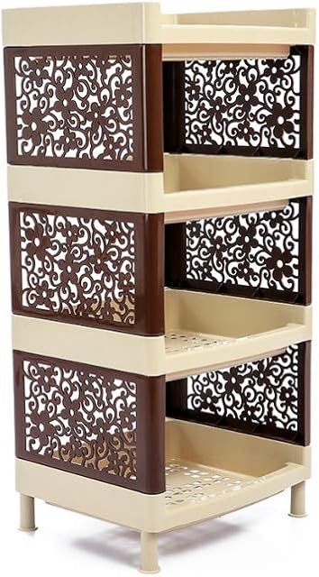 ECO Plastic Storage Unit with 4 Shelves for Kitchen, Bathroom, Bedroom (36 x 31 x 76 cm)