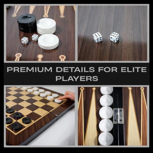 Juego de Mesa Backgammon y Damas 2 en 1 Madera 19 pulgadas miniatura 4