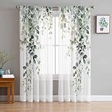 Filtre de lumière et protection de l'intimité : les rideaux transparents en mousseline de soie de printemps équilibrent bien l'intimité et la lumière, les rideaux semi-transparents créent une vue semi-transparente. Excellente perméabilité à l'air, peut filtrer doucement la lumière éblouissante du soleil, vous donner une sensation de lumière et d'aération et fournir à votre espace de vie une vision brumeuse et plus douce