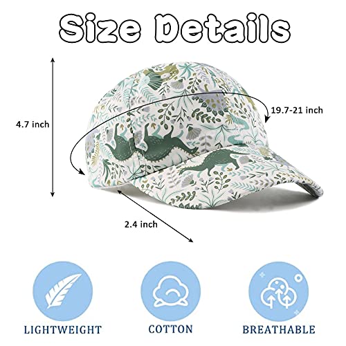 Yuoahcn Kids Unisex Dinosaur Hat Waterproof Quick-Dry Baseball Caps Boys Girls Toddler Cap Spring Summer Beach Hats 2-6Y (White Dinosaur) #TOP6