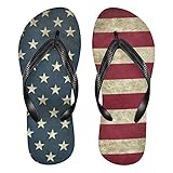 Vnurnrn Flag Of Usa Women's Flip Flop Sandal, Casual Summer Sandals, Mens Flip Flops for Beach,Outdoor