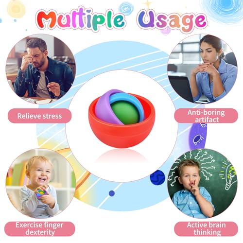 Image of Fidget Toy for Adults, Colorful Sensory Toys for Teens 8-12, Easter Basket Stuffers Gift Ideas for Boys Girls Teens Kids, ADHD Autism Quiet Stress Relief Finger Toy Hand Fidget Spinner