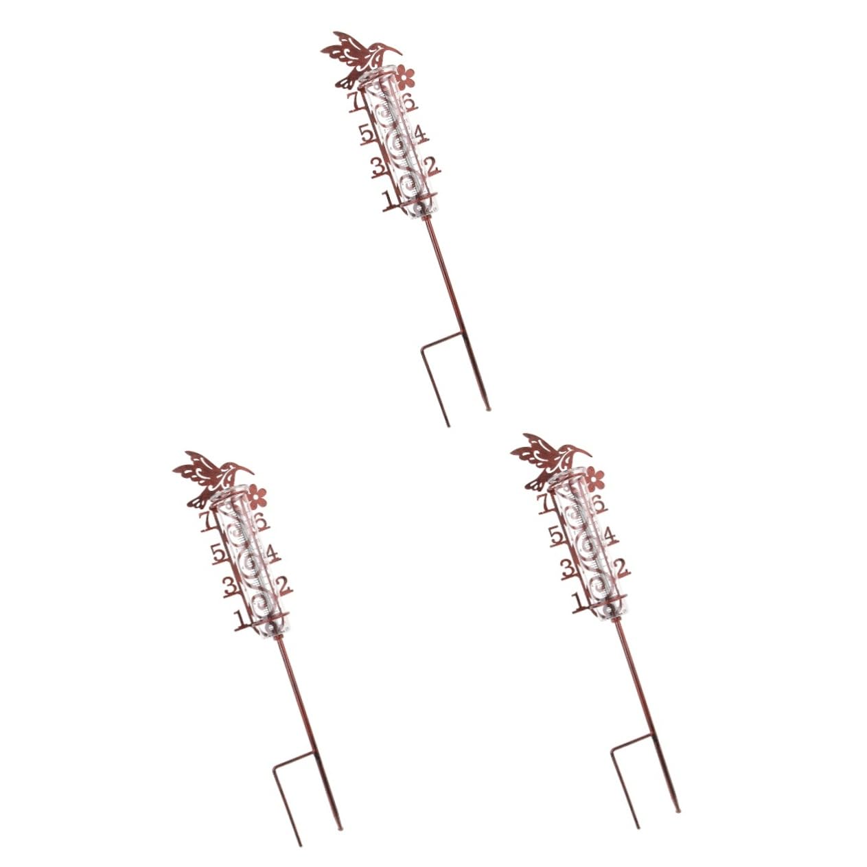SOLUSTRE 3stücke Outdoor Regenmesser Mit Metallpfahl Präziser Regenmesser Für Garten Dekorative Messvorrichtung Für Niederschlag Kapazität Wetterfest Und Tragbar