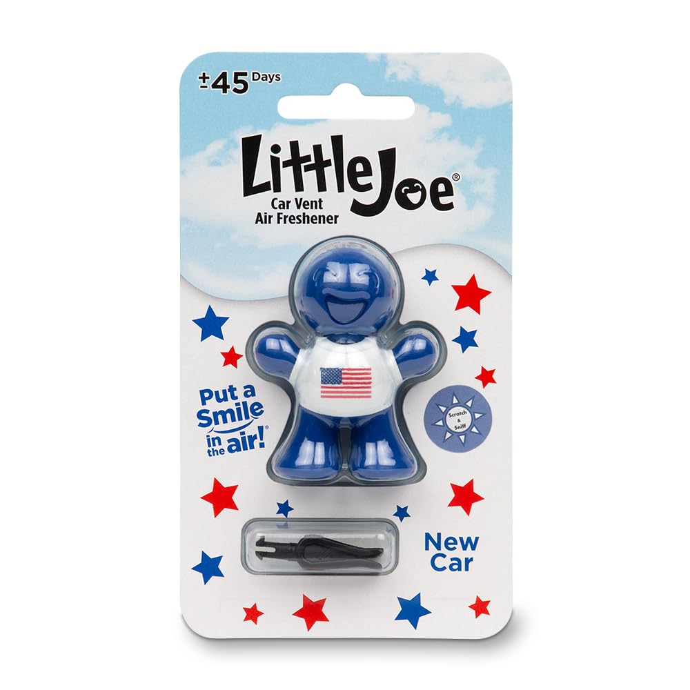 Little Joe 96419 USA Edition New Car Scent Car Air Freshener Vent Clip, Fights Odors for up to 45 Days, Long-Lasting Freshness, Cute Car Odor Eliminator, Pack of 1