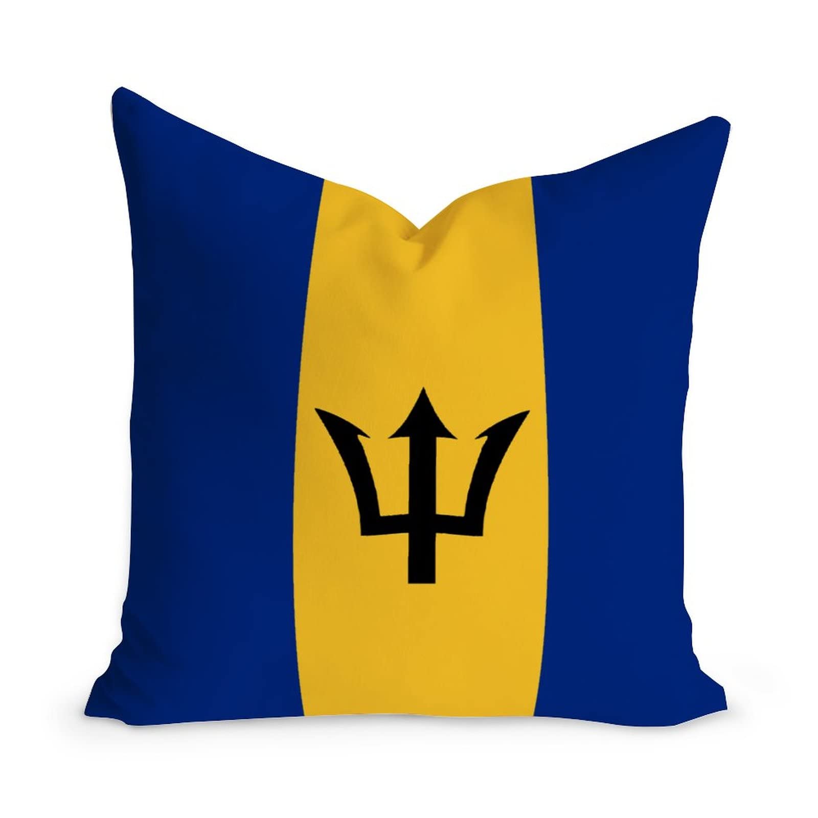 PODbyyou Barbados Flag Pillow Cover 16x16in Barbados Sofa Cushion Cover Rustic Velvet Toss Pillows with Zippe for Living Room Bedroom Modern National Flag Throw Pillow Cushion Cover Housewarming Gift