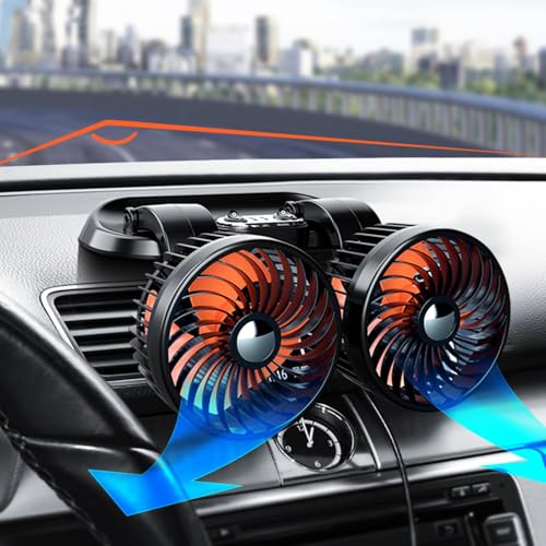 Ventilateur double USB 24V pour tableau de bord de golfette et camion
