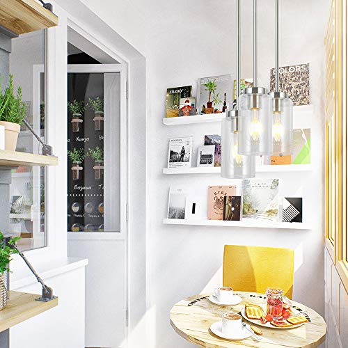 Vinluz One Light Chandeliers Modern Clear Glass Pendant Lighting Brushed Nickel Dining Room Lighting Fixtures Hanging Contemporary Lamp Semi Flush Mount Ceiling Lights Buy Online In Costa Rica At Desertcart