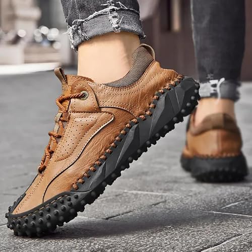 Cushy Gait Shoes for Men, Cushygait Boots, Men’s Vintage Leather Hiking Shoes Genuine Leather Orthopedic Arch Support3