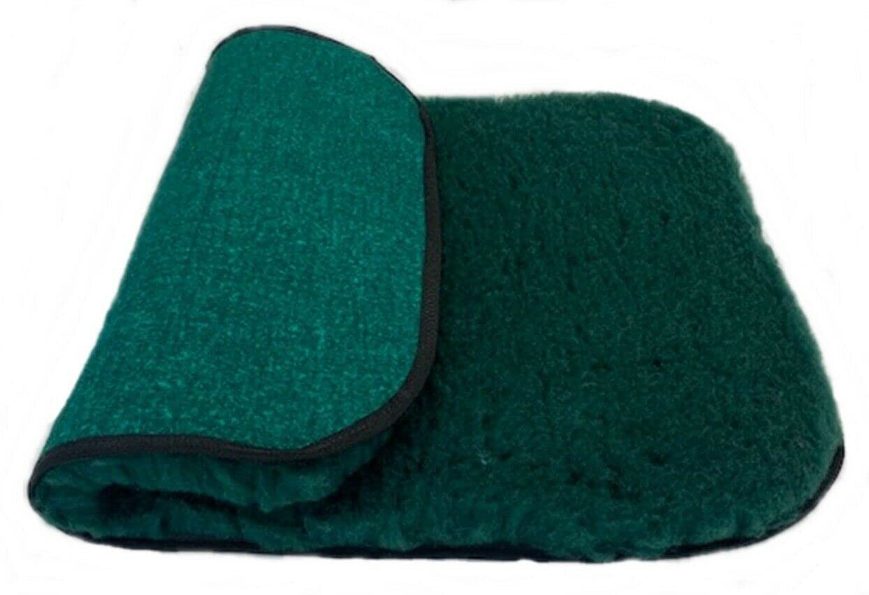 PnH Veterinary Bedding®- CLASSIC RANGE Binded for Extra Strength & Durability. Soft Fleece Vet Bedding Pieces with a Professional Look. GREY, WHITE - MANY COLOURS, MANY SIZES (GREEN, 100cm x 75cm) — image 1