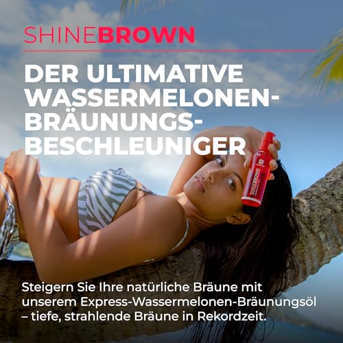 BYROKKO Shine Brown Watermelon Bräunungsbeschleuniger-Öl (145 ml), Bräunungsöl wirksam in der Sonne und im Solarium, superaktives Öl für maximale Bräune 3
