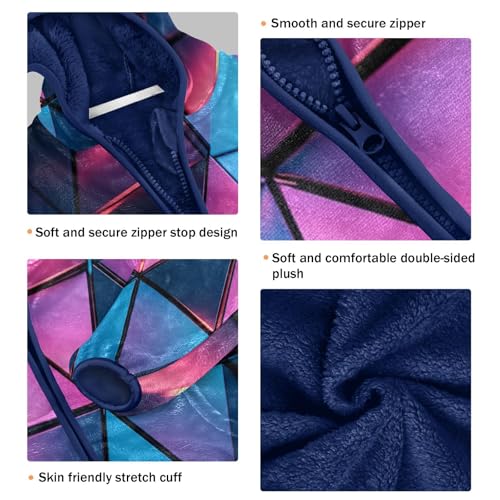 Triangular Architectural Toddler Fleece Jacket Girl Boys Hooded Fleece Jacket Coat Warm Outwear Zip-up 3-10T3