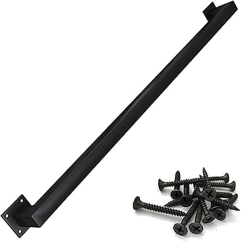 Barandillas de pasamanos para escaleras, kit completo, barandilla de mano de hierro forjado de metal negro para escalones al aire libre o escaleras